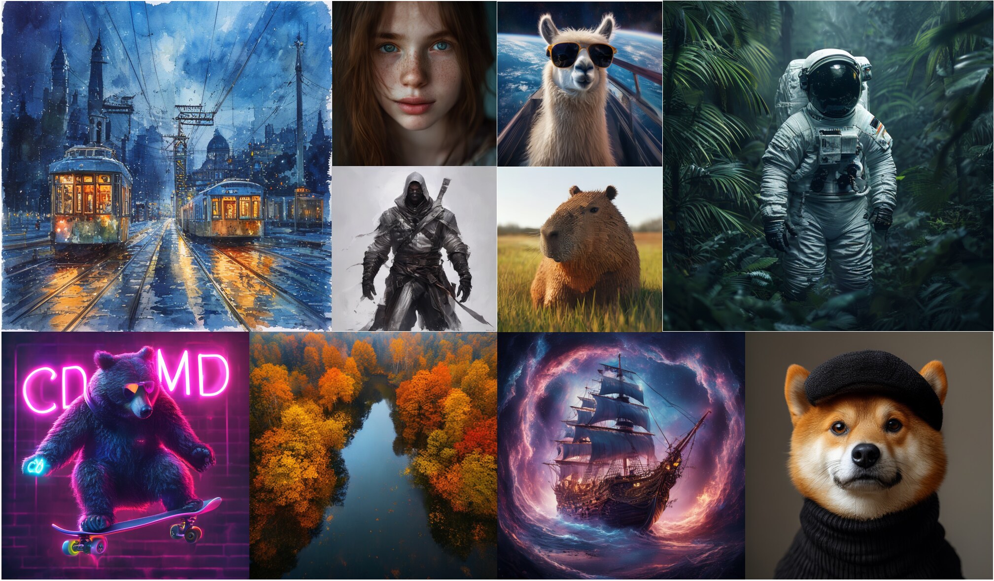 Curated 1024 by 1024 text-to-image samples from the 4-step CDMD student distilled from SANA-1.6B.